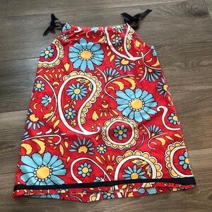 Hanna Andersson Red Floral Pillowcase Dress Girls Size 130 Size 8 Sleeveless